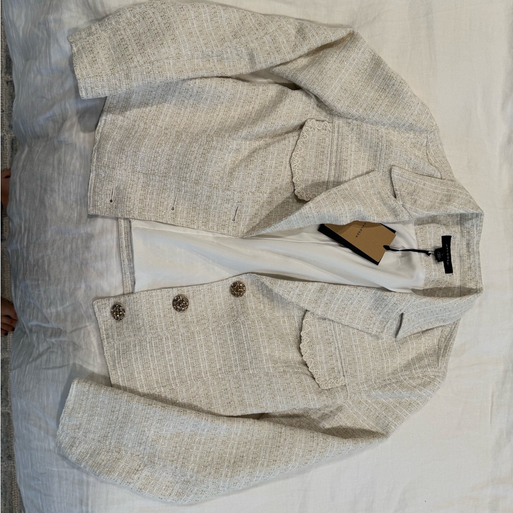 Halogen Cream Textured Blazer